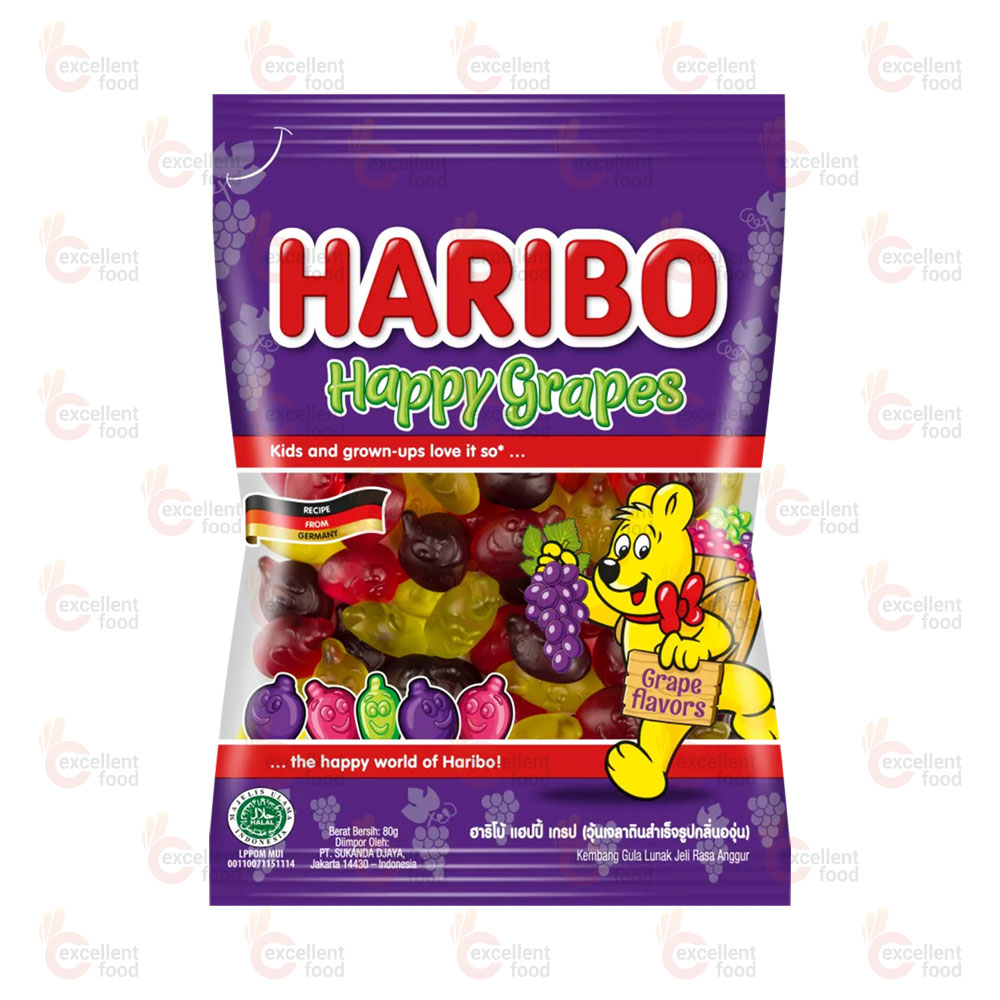 Haribo Happy Grapes 80gm.