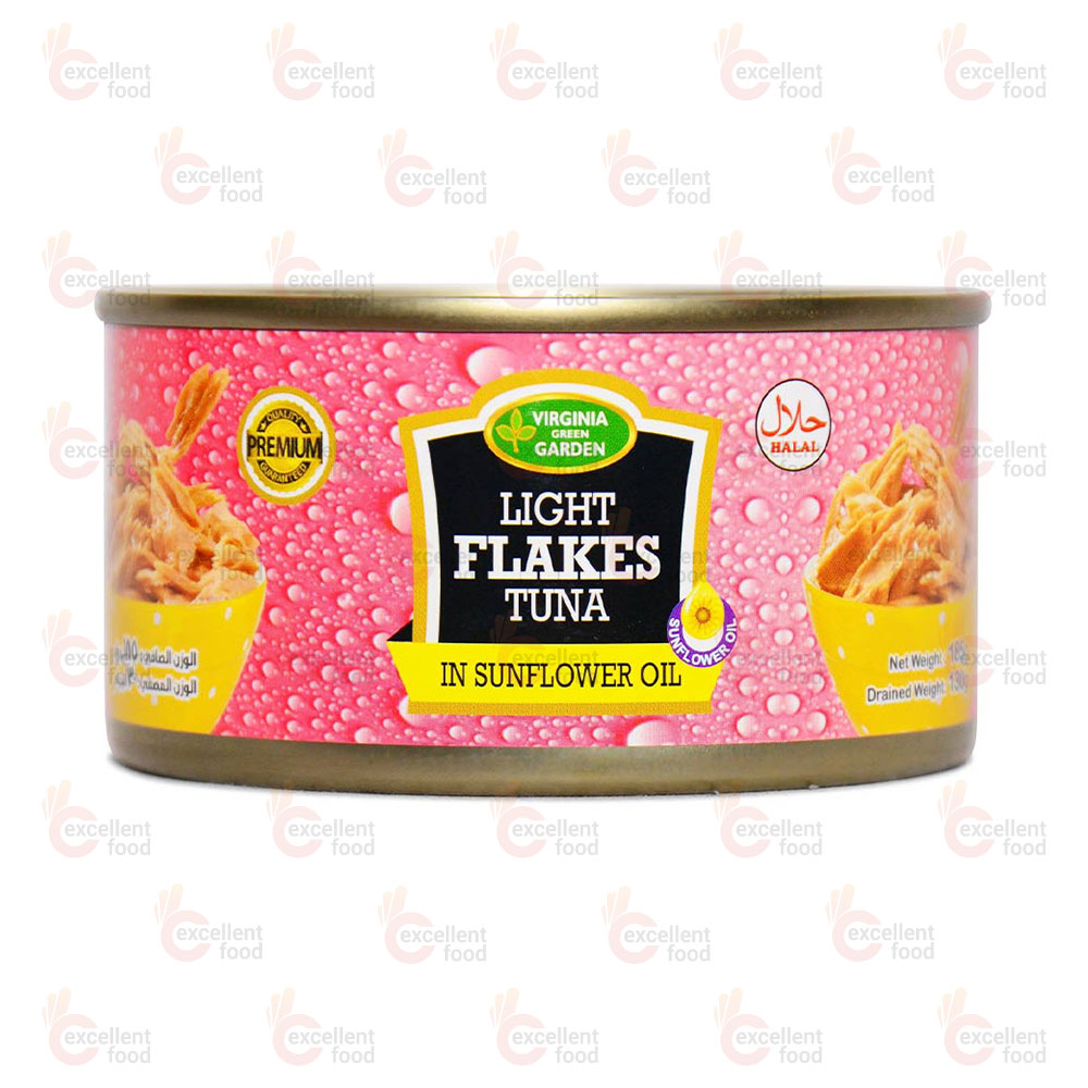 Virginia Green Garden Light Meat Tuna Flakes in Sunflower Oil 185g